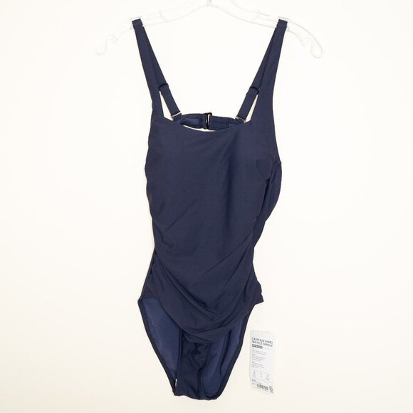 🚨 Athleta Square Neck One Piece Swimsuit Navy Blue - Picture 4 of 11